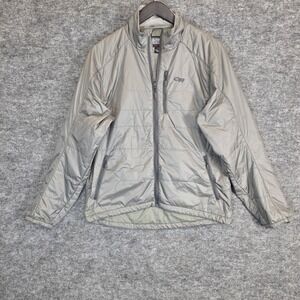 Outdoor Research Revel Trio Puffer Jacket Mens Large Gray Insulated Full Zip